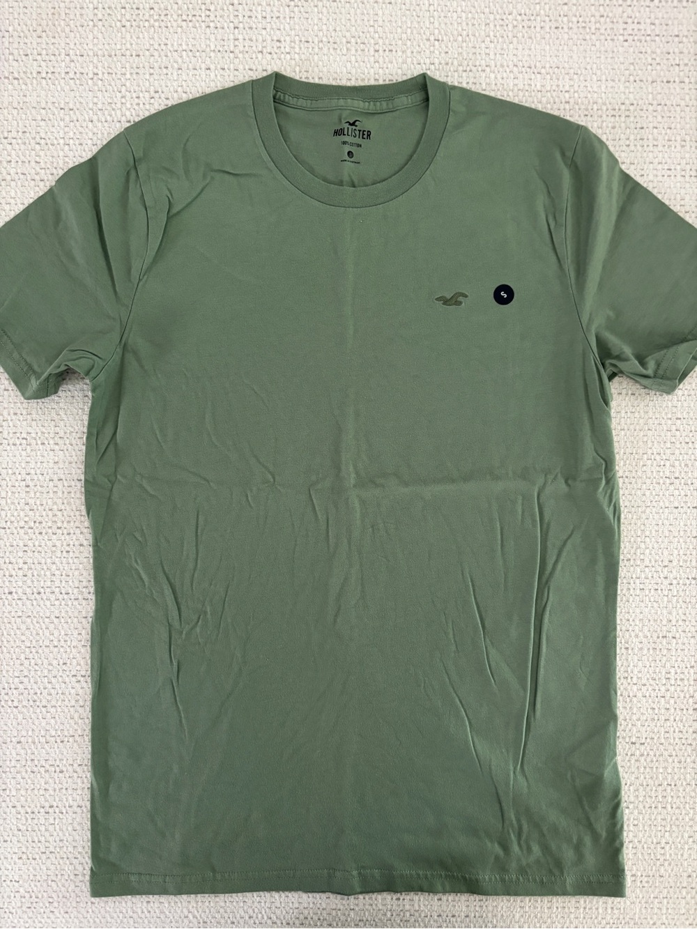 Hollister Men's Icon Crew Neck T-Shirt - Sage Green, Small